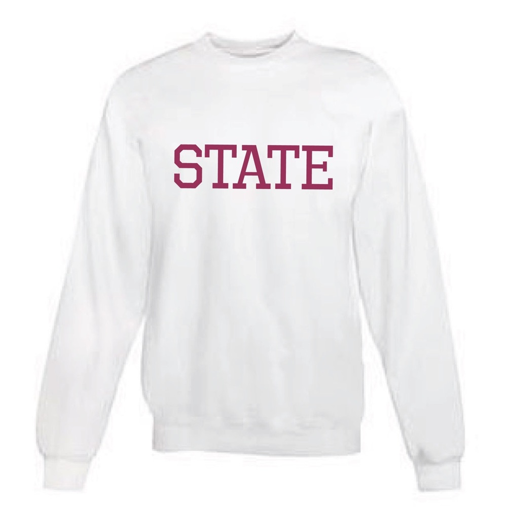 White Gameday “State” (ASU) Crewneck Sweatshirt